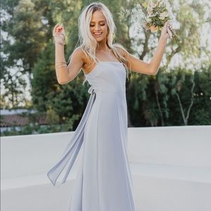 Show Me your Mumu - Lauren Tie Maxi Dress - color Steel Blue - size S